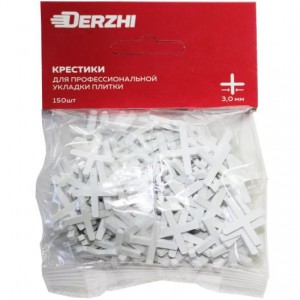Крестик DERZHI для кафеля пластиковый 3,0 мм <150 шт> (1/100) 383-02-30