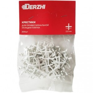 Крестик DERZHI для кафеля пластиковый 2,0 мм <200 шт> (1/100) 383-02-20