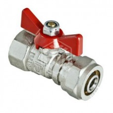 Кран шаровой под обжим Valtec, 16x1/2", бабочка, внутренняя резьба