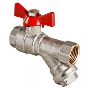 Кран шаровой Valtec 1/2", со встроенным фильтром, ручка бабочка Кран шаровой Valtec 1/2", со встроенным фильтром, ручка бабочка