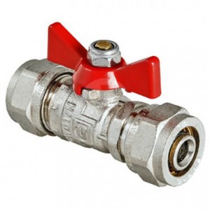 Кран шаровой Valtec 1/2", 16х16 под обжим, ручка бабочка Кран шаровой Valtec 1/2", 16х16 под обжим, ручка бабочка
