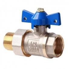 Кран шаровой бабочка (американка) Ledeme L214-1/2MF 1/2", нар-вн, (12/96)
