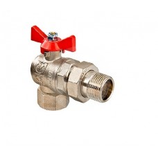 Кран шаровой угловой 1/2 вн-нар с полусгоном бабочка BASE Valtec