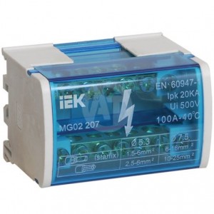 Шина "N" нулевая IEK, на DIN-рейку, в корпусе 2х7 групп Шина "N" нулевая IEK, на DIN-рейку, в корпусе 2х7 групп