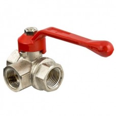 Кран шаровой трехходовой Valtec, тип L, 1/2", вн.-вн.-вн.