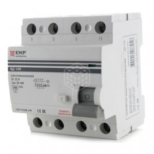 Устройство защитного отключения EKF PROxima ВД-100 elcb-4-32-30-em-pro Устройство защитного отключения EKF PROxima ВД-100 elcb-4-32-30-em-pro