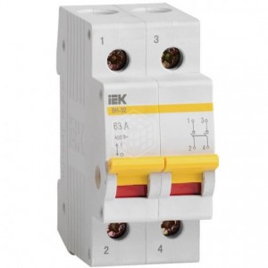 Выключатель нагрузки (мини рубильник) IEK ВН-32, 2Р, 63 А