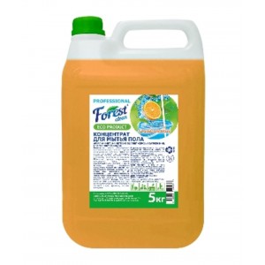 Концентрат для мытья пола  Forest сlean  Сочный апельсин Рн 11,5 щелочной, 5 литров ЕВРО 