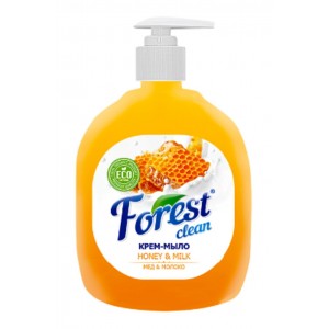 Крем-мыло  Forest сlean Мёд и молоко с дозатором, 500 гр ,Оранжевое